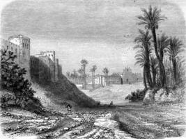 Convent of the Rambla, in Elche, vintage engraving. photo