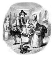 The Power of a Child, vintage engraving. photo