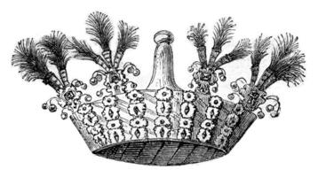Crown, vintage engraving. photo