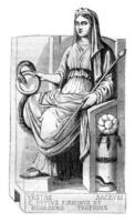 vesta, diosa de el panadería, Clásico grabado. foto