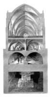 Lycee Napoleon, Refectoire Cup, the kitchen, the cellars, the Catacomb, vintage engraving. photo