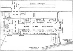 Floor plan of Manchester Art Treasures of tea United Kingdom, vintage engraving. photo