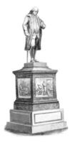 Franklin statue in Boston, vintage engraving. photo