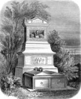 Tomb of Count Lavalette, vintage engraving. photo