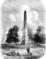 Monument to Wolfe and Montcalm, vintage engraving. photo