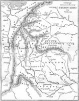 Sketch of an agricultural map of the region of Central France, vintage engraving. photo