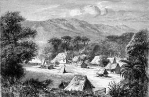 Republic of Guatemala, Central America, village of Pansos, vintage engraving. photo