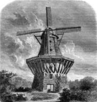 The Mill of Sans Souci, vintage engraving. photo