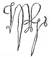 Facsimile of the signature of Henry VII of England, crown 30 October 1485 on the Bosworth-Field battlefield death in 1509, vintage engraving. photo