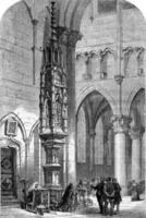 Tabernacle of the Church of Semur, vintage engraving. photo