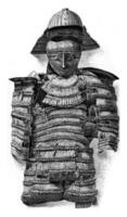 japonés armadura, Clásico grabado. foto