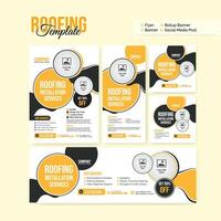 creative and modern flyer rollup banner social media post banner template bundle collection vector