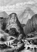 View taken on the course of the Arc, vintage engraving. photo