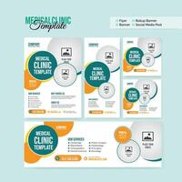 creative and modern flyer rollup banner social media post banner template bundle collection vector
