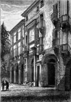 House of Palladio in Vicenza, vintage engraving. photo