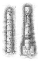 Cross-section of a Gallo-Roman funeral pit of Bernard Vendee. Drawing by Sellier. photo