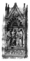 The Niche of Four Saints in Orsanmichele Florence, vintage engraving. photo