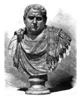 Vitellius bust in red porphyry work of the sixteenth century, vintage engraving. photo