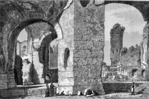 The Baths of Caracalla in Rome, vintage engraving. photo