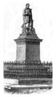 estatua de vaucanson en grenoble, Clásico grabado. foto