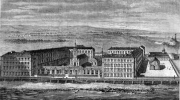 Hospital of Berck-sur-Mer, vintage engraving. photo