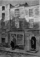 House where Turner was born, vintage engraving. photo