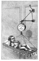 Baby Scale by Dr. Bouchut, vintage engraving. photo