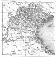 Map of Tonkin or Tongkin, vintage engraving. photo