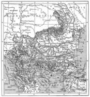 mapa de pavo, Bulgaria, serbia, Rumania y montenegro, Clásico grabado foto