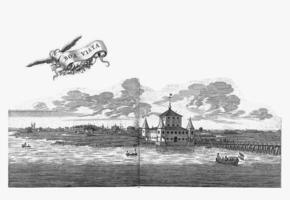 View of Boavista in Mauritsstad, c. 1636-1644, vintage illustration. photo