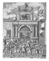 porta magna desde el veneciano arsenal, Clásico ilustración. foto