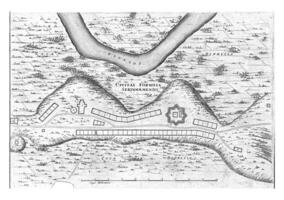 Map of Serinhaem, 1637, vintage illustration. photo