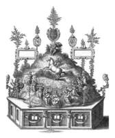 teatro con Apolo en el Parnaso, 1594, Clásico ilustración. foto