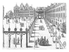 Hall of Fame on a square, 1594, vintage illustration. photo