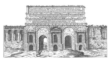 Porta Maggiore in Rome, vintage illustration. photo