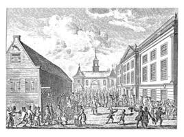 Prussians occupy the Leidsepoort, vintage illustration. photo