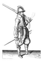 Soldier Carrying His Rudder on His Shoulder, vintage illustration. photo