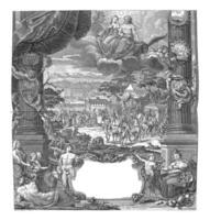 Reception of the consort of Charles III, vintage illustration. photo