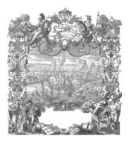 Battle of the Bay of Vigo, 1702, vintage illustration. photo
