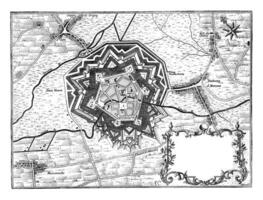 Map of Hesdin, vintage illustration. photo