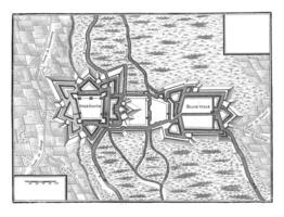 Map of Bouchain, vintage illustration. photo