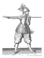 Soldier carrying his skewer, vintage illustration. photo