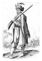 hombre con rifle y plumado sombrero, gillis camioneta Scheyndel i, 1649 - 1653 foto
