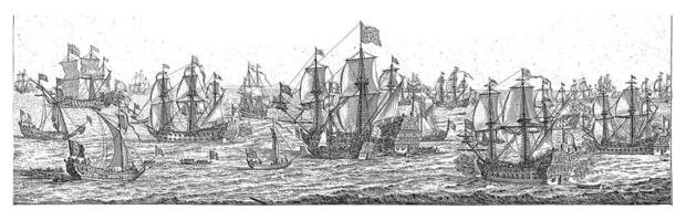 duque de York saluda el real Armada en el canal, puñal agacharse, 1662 foto