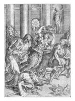 Cristo expulsa dinero cambiadores desde el templo, marco dell'angolo del moro foto