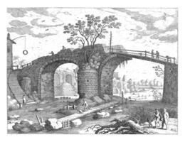 puente terminado un río, willem camioneta nieulandt yo, después Pablo brillante, 1594 - 1635 foto