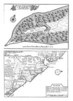 plan de fuerte oostenburg y un mapa de el zona Entre batticaloa y trincomalee foto