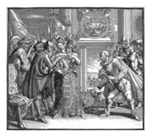 Cartoon of Louis XIV and the Persecution of the Protestants in France photo