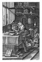 evangelista lucas, johannes wierix, después pieter camioneta der borcht i, 1573 foto