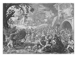 Death fights against humanity, Boetius Adamsz. Bolswert, after David Vinckboons I, 1707 - 1708 photo